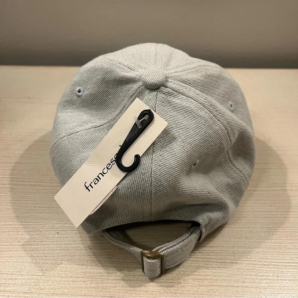 Francesca’s Pearl “BRIDE” Chambray Baseball Hat NEW NWT 🤍 Bridal Bachelorette - Picture 5 of 6
